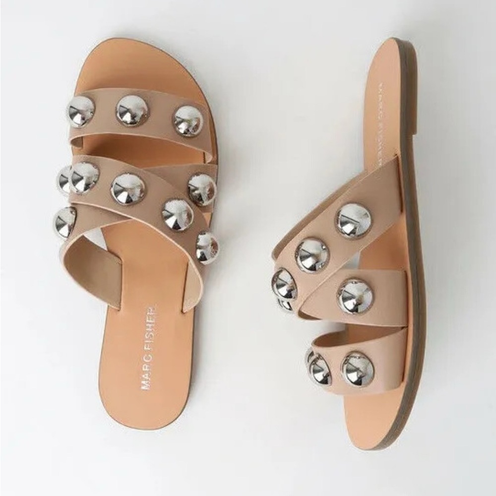 Marc Fisher Tan Studded Women's Sandals